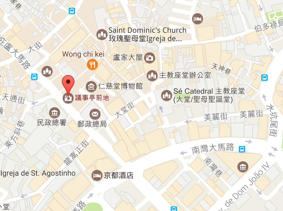 澳门议事亭前地地图
